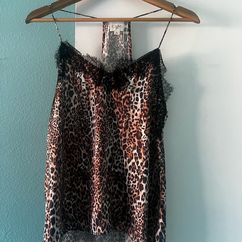 Cami NYC Animal Print Lace Racer Tank